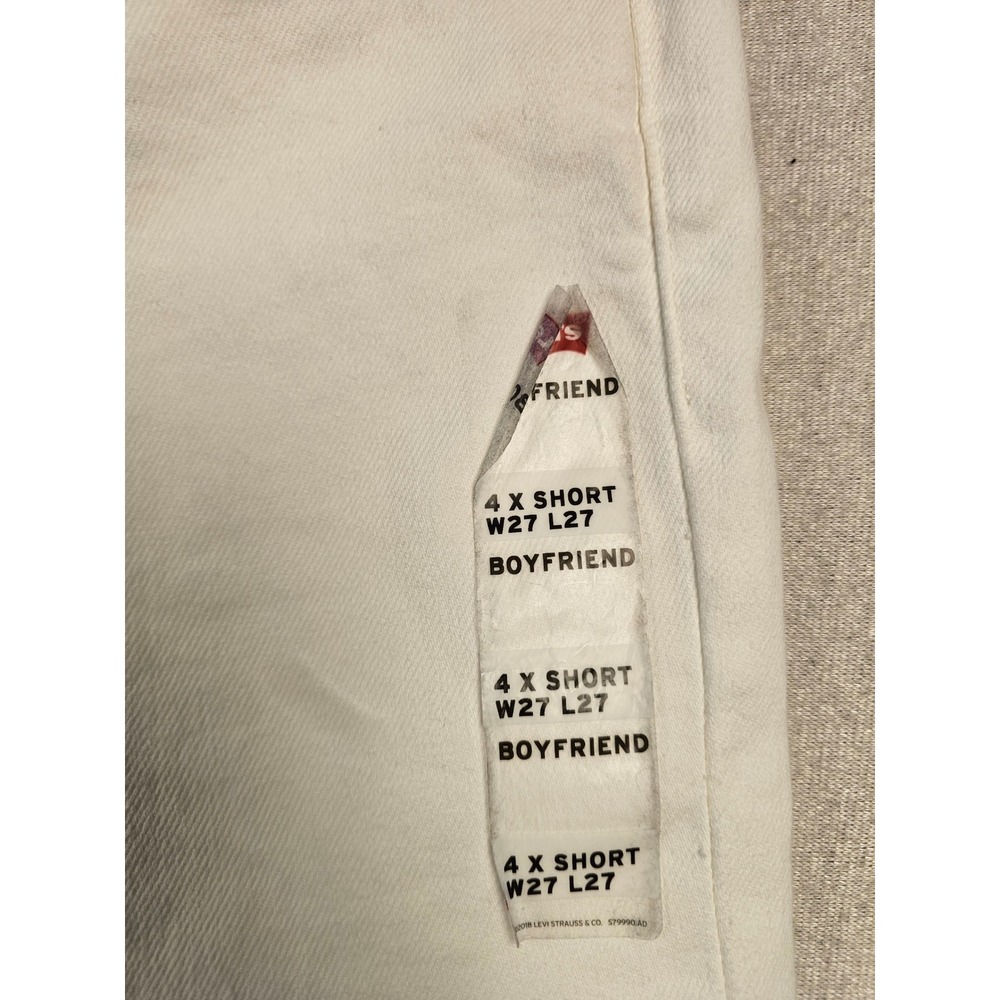 Levis Boyfriend Jeans Womens 4 X Short W27 L27 White Denim Mid Rise 198870306 - Picture 2 of 7